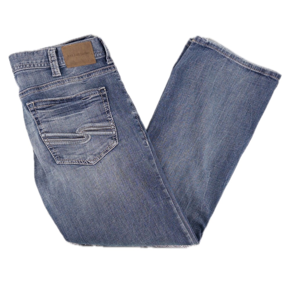 Silver Jeans Co. Mens 36 Craig Easy Fit Bootcut Blue Medium Wash Denim Western